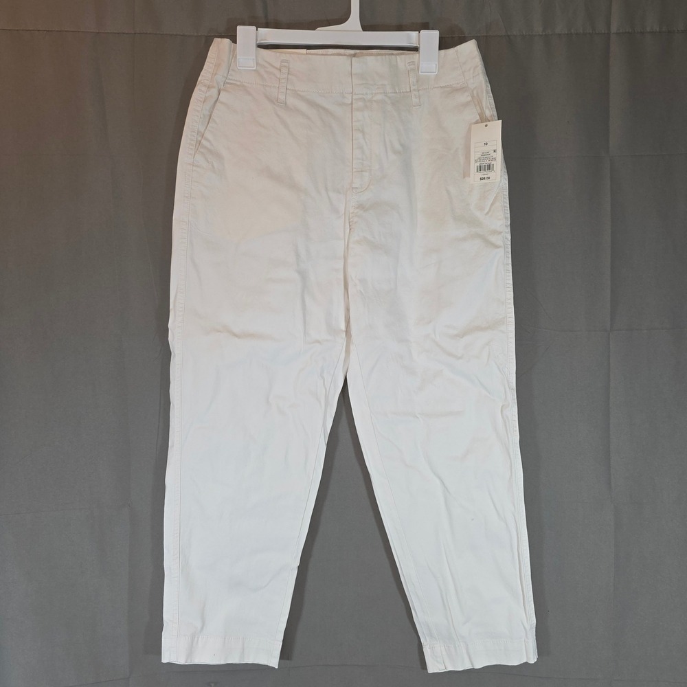 A New Day Cream High Rise Straight Leg Stretch Chino Pants Size 10 6Z3KGW